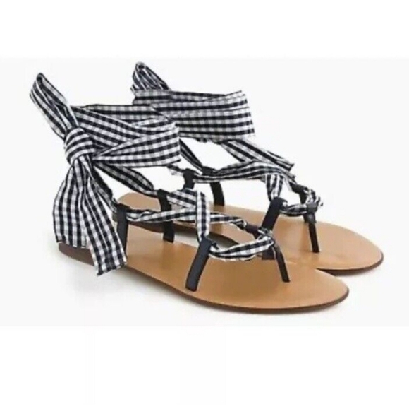 J.Crew Women J2352 Gladiator Lace Up low top Sandals Flats shoes sz 10 - Picture 1 of 12